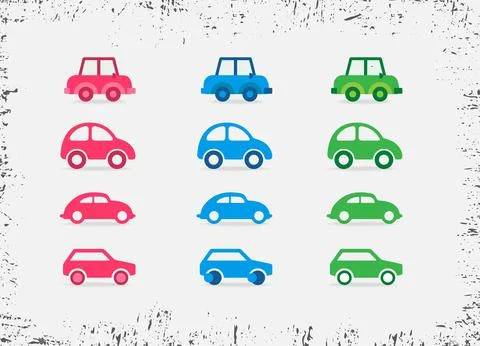 Collection of cute Car design vector Stock Illustration