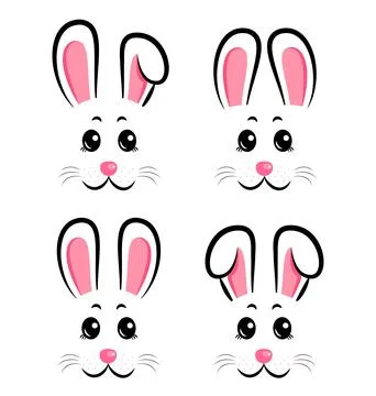 Collection of cute Easter bunnies. Easter Bunnies Stock Illustration