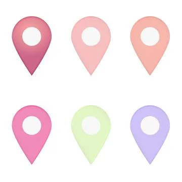 Collection of Cute Pastel Map Markers for App Navigation and Web Design Stock Illustration