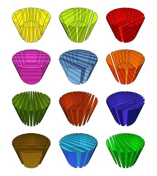 Collection of cylinders Stock Illustration