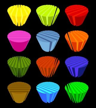 Collection of cylinders Illustrazione stock