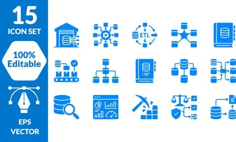 A Collection of Data Management and Analytics Vector Icons for Business Pro.. イラスト素材