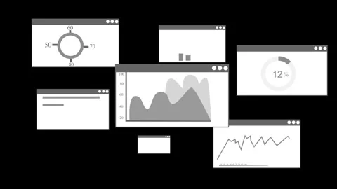 Collection of data visualization screens animation Vídeo Stock 325247027