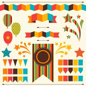 Collection of decorative elements for holiday Illustrazione stock