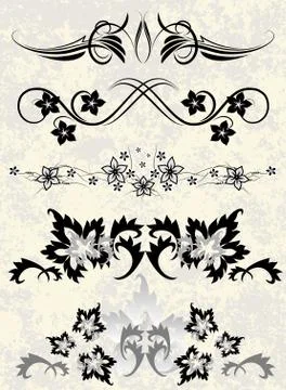 Collection of decorative elements. Illustrazione stock