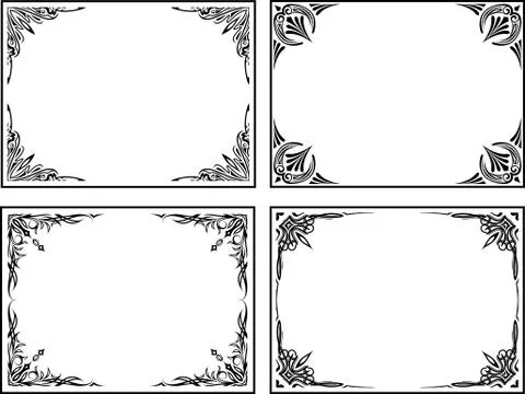 Collection of decorative frames Stockillustratie