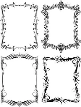 Collection of decorative frames Stock Illustration