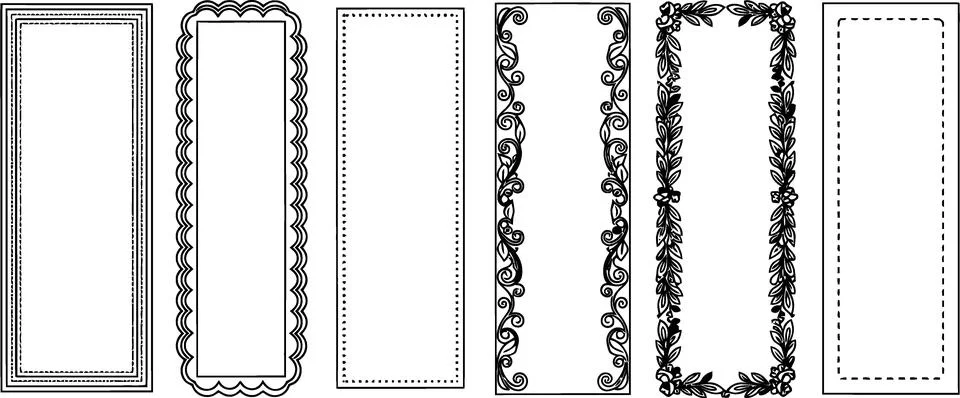 Collection of Decorative Rectangular Frames, Borders, and Ornate Designs Ilustração Stock