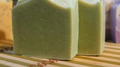 Collection of decorative soaps for different needs in store display Video stock 113057529