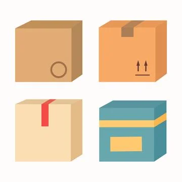 Collection of delivery package illustrations Stock Illustration