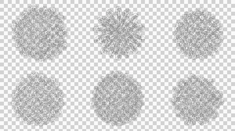 Collection of dense tree canopy silhouettes top view transparent file Stock Illustration