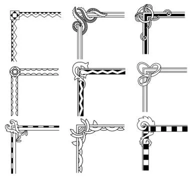 Collection design corners. Retro design element for invitations, frames, banners Illustrazione stock