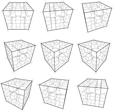 Collection of design elements composed of cubes Stock Illustration