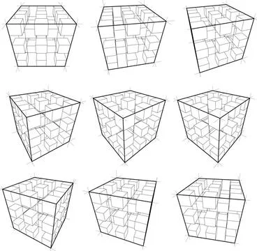 Collection of design elements composed of cubes collection of design eleme... Stock Photos