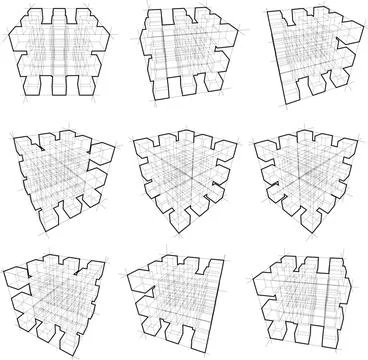 Collection of design elements composed of cubes collection of design eleme... Stock Photos
