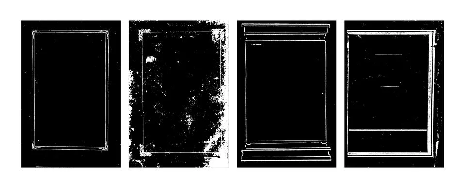 Collection design elements, grunge frames. Stock Illustration