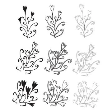 Collection of design elements isolated on White background. Vector illustration Stock Illustration