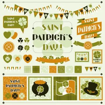 Collection design elements of Saint Patrick's Day Stock Illustration