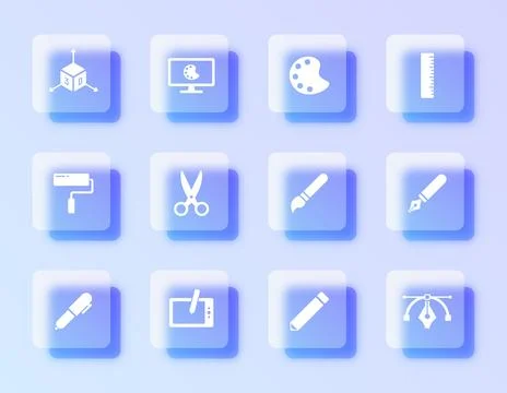 A collection of design-themed items Stock Illustration