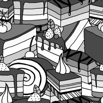 Collection of desserts Stock Illustration