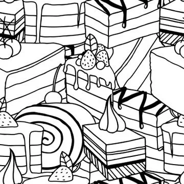 Collection of desserts Illustrazione stock