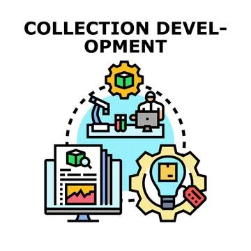 Collection developing process and product innovation concept Stock Illustration