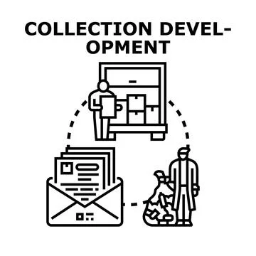 Collection development process creating value chain Stock Illustration