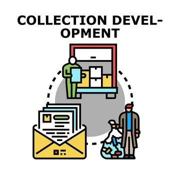 Collection development process creating value chain Ilustração Stock