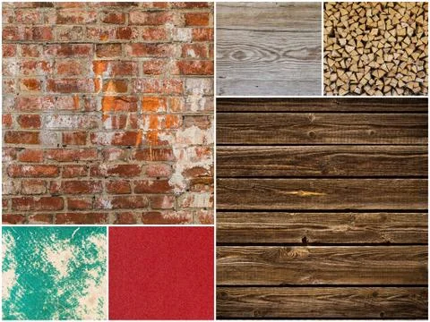 Collection of different backgrounds and textures Stock Photos