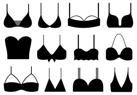 Collection of different bras Stock Illustration
