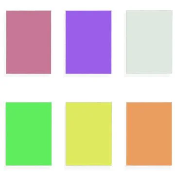 Collection of different colored sheets of note papers with curled corner Stock Illustration