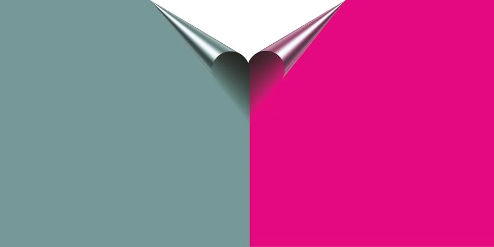 Collection of different colored sheets of note papers with curled corner, r.. Stock Illustration