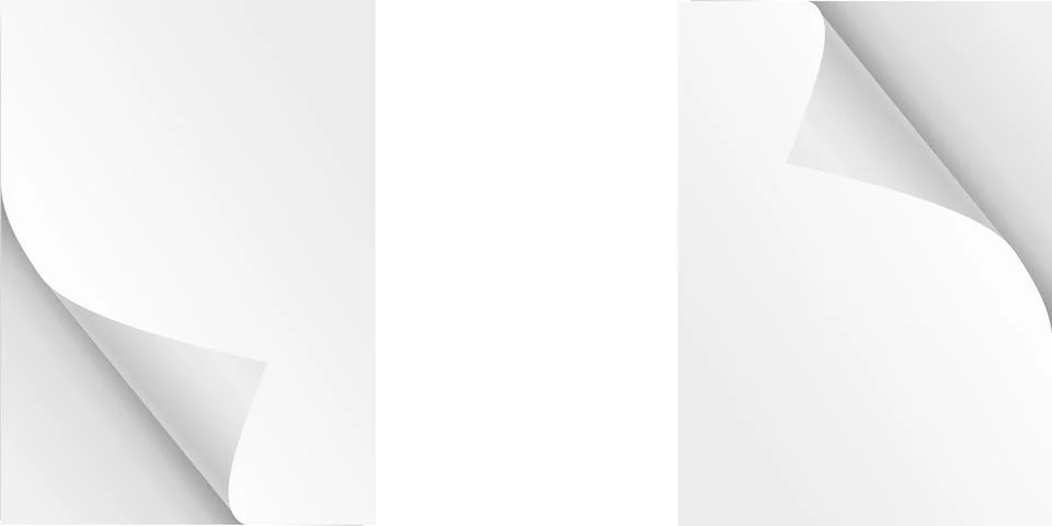 Collection of different colored sheets of note papers with curled corner, r.. Stock Illustration