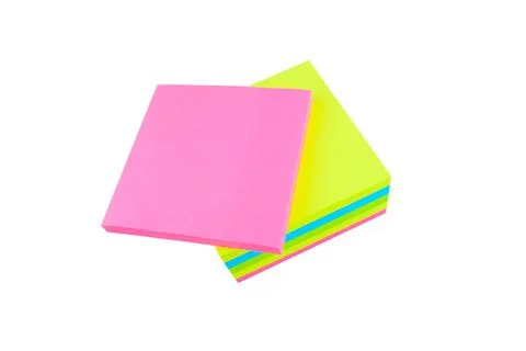 Collection of different colored sheets of note pages Stock Photos