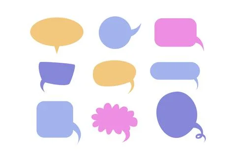 Collection of different colorful speech bubbles vector Stock Illustration