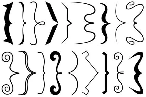 Collection of different curly brackets Stock Illustration