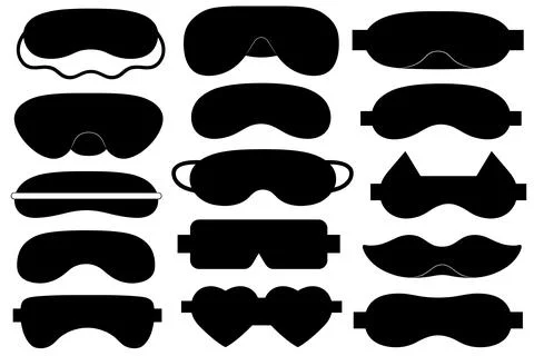Collection of different eye sleeping masks Stock Illustration