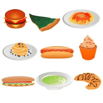 Collection of different foods Stock Illustration