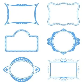 Collection of different frames for background or labels Stock Illustration