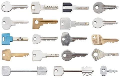 Collection of different house keys Stock Photos