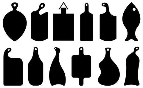 Collection of different kitchen cutting boards Stock Illustration