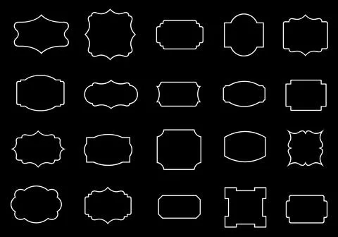 Collection of different labels illustration Stock Illustration