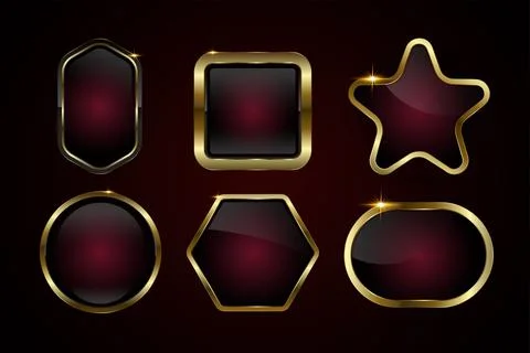 The collection of different Luxury and premium dark red buttons design, use.. Stock Illustration