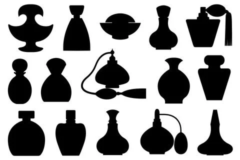 Collection of different perfume bottles Illustration