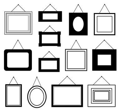 Collection of different picture frames Stock Illustration