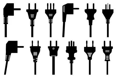 Collection of different plugs Stock Illustration