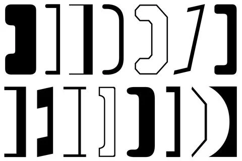 Collection of different right brackets Stock Illustration