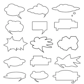 Collection of different shaped speech bubbles Illustrazione stock