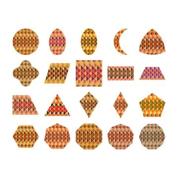 Collection Of Different Shapes With Geometrical Pattern Illustrazione stock