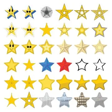 Collection of different stars Stock Illustration